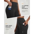 thumbnail image 5 of BALEAF Women's Bermuda Shorts Athletic Running Shorts Quick Dry High Waisted Workout Gym Shorts with Zipper Pockets Walking Casual Black L, 5 of 7
