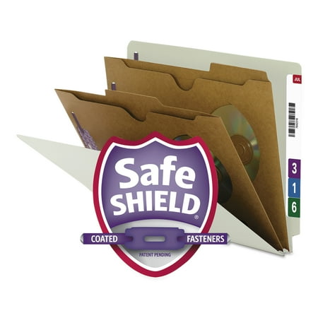 - Smead Pressboard End Tab Classification Folder, Pockets, Letter, Six-Section, 10/Box -SMD26710