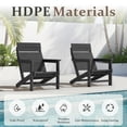 thumbnail image 4 of FUNDAZE HDPE Oversized Adirondack Chair Set of 2, Outdoor Patio Lawn Chairs, Outside HDPE Chairs with Solid Slat Backrest for Lawn, Yard & Poolside, Gray, 4 of 8