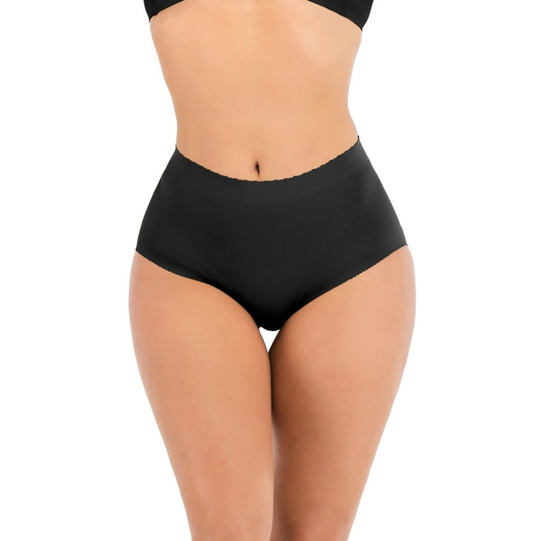 SHCKE Women's High Waist Thong Shapewear Seamless Underwear Tummy Control Thong  Body Shaper Slimmer Girdle Apricot 