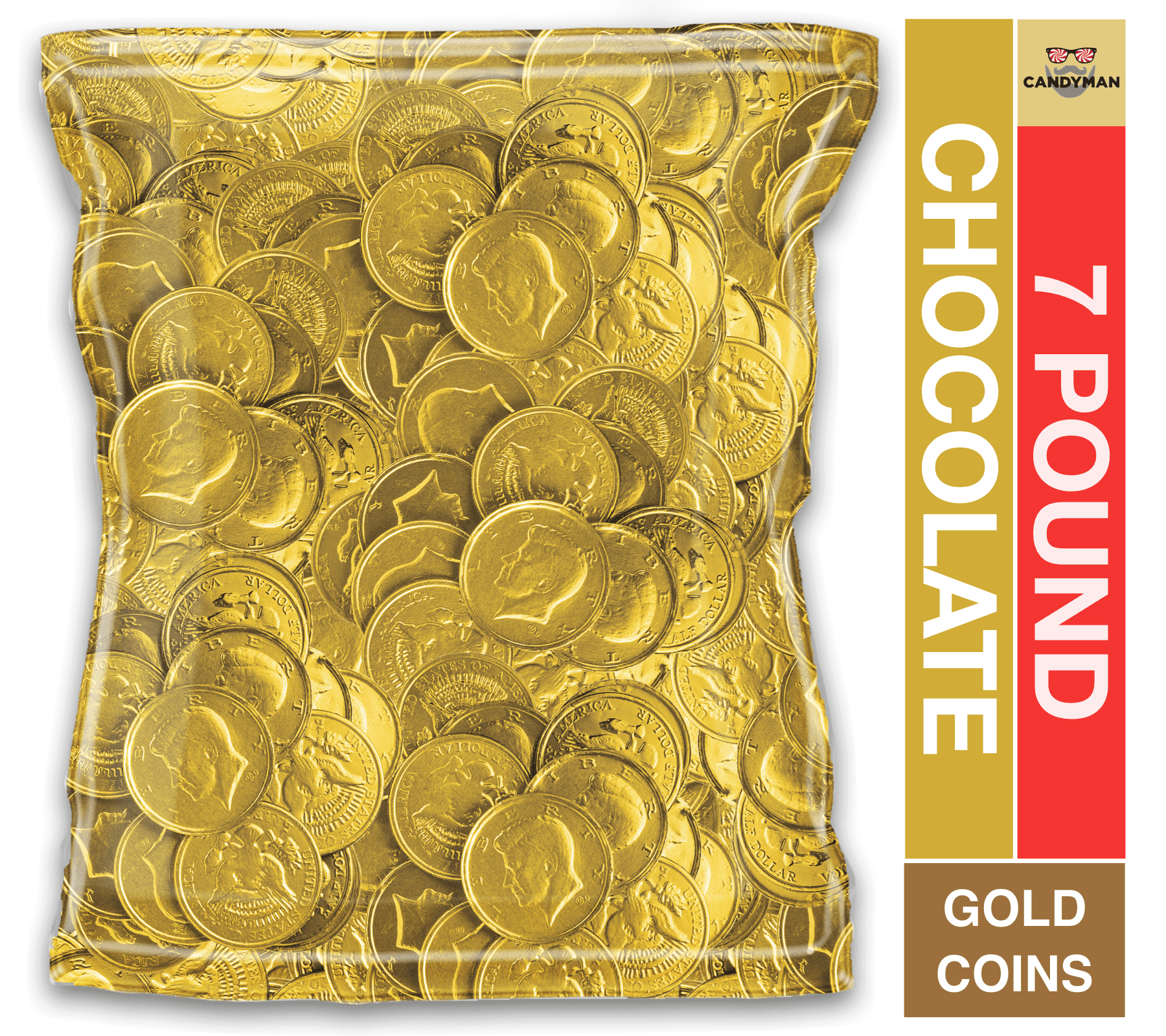 7lb Pack of Bulk Gold Coins Milk Chocolate Candy