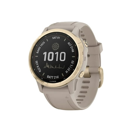 Garmin - fēnix 6S Pro Solar GPS Smartwatch 30mm Stainless Steel - Light Gold
