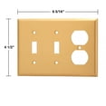 thumbnail image 4 of 10 Switch Plate Brushed Brass Double Toggle/Outlet | Renovator's Supply, 4 of 4