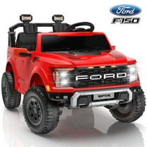 24V 2 Seater Ride on Toys for Big Kids, Licensed Ford F 150 Raptor Ride on Cars with Remote Control, Bluetooth, FM Radio, LED Lights, 4 Wheels Suspension, Electric Car for Kids Boys Girls 3-8, Red