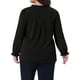 thumbnail image 3 of Blusa elegante de oficina de manga larga con puños elásticos para mujeres de tallas grandes Agnes Orinda 2X negra, 3 of 6