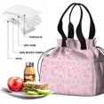 thumbnail image 4 of Pioneer Flower Floral Print Pattern Drawstring Lunch Bag Women - Drawstring Lunch Bag Insulated for Work Office - Stain-Resistant Large Lunchbags for Women with Multi-Pockets, 4 of 6