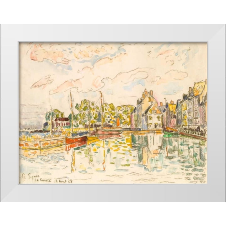 Paul Signac 4x14 White Modern Wood Framed Wall Art Titled - Le Croisic I