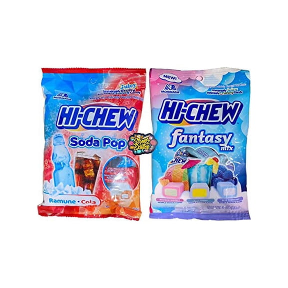 Bundle of Hi Chew Fantasy Mix and Soda Pop, Assorted Flavors, Individually Wrapped Chewy Candy (Pack of 2) Bundle with (1) Refrigerator Magnet