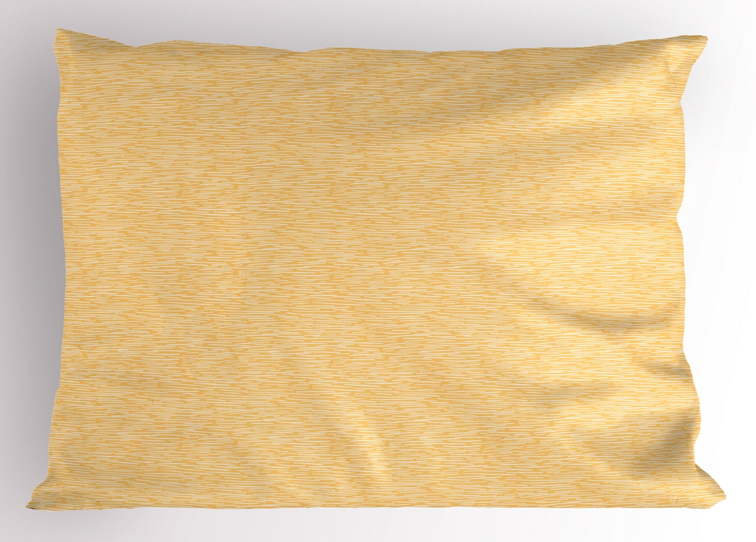 Abstract Pillow Sham, Handdrawn Style Wavelike Lines in Horizontal