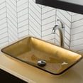 thumbnail image 2 of KRAUS 22-inch Rectangular Gold Glass Bathroom Vessel Sink and Arlo Faucet Combo Set with Pop-Up Drain, Chrome Finish, 2 of 9