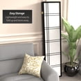 thumbnail image 6 of Red Lantern 6 ft. Tall Double Cross Shoji Screen - Black - 4 Panels, 6 of 7