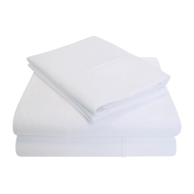 Impressions CR1200FLSH SLWH 1200 Set Complet de Draps et 44 ; Coton Massif Riche - Blanc