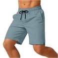 thumbnail image 2 of Mlzmgr Mens Shorts Casual Drawstring Elastic Waist Athletic Gym Workout Shorts with Pockets, 2 of 9