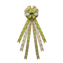 1 Pcs Christmas Tree Topper Large Bow Red And Green Polka Dot Ornament, Decorative Gift Bow Home Decoration For Holiday Party Indoor Outdoor