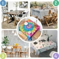 thumbnail image 4 of Rainbow Tie Dye Mandala Pattern Square Tablecloth,Waterproof Square Table Cover,Wipeable Spillproof Washable Table Cover for Home Kitchen Party Decor 60"x60"(152x152cm), 4 of 6