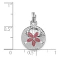 thumbnail image 4 of White Sterling Silver Charm Pendant 16 mm 13 Rhodium-Platedenamel Sand Dollar, 4 of 4