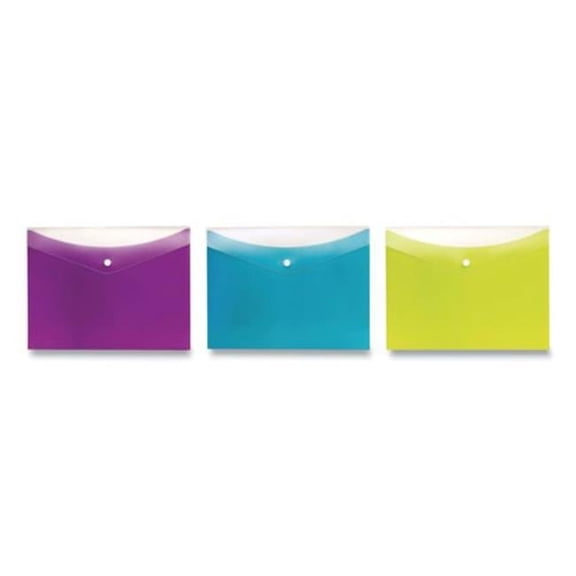 Poly Snap Envelope Letter Size, Assorted Color - 3 Count - Pack of 2
