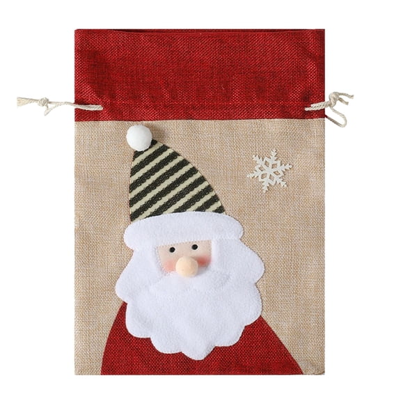 XKHAZA Large Christmas Burlap Gift Bags, Reusable Farmhouse Snowflake Christmas Bag for Treat Goodie Wrapping Xmas Party Favors Supplies