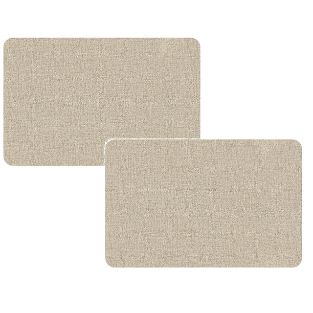 Oleegame Ensemble de 2 Napperons Maxpearl en Faux Cuir, Ensemble de 6, Essuyable, Résistant à la Chaleur, Antidérapant, Napperons de Table à Manger, Convient pour une Utilisation Intérieure et Extérieure 17 Pieds'x12 Pieds' Beige