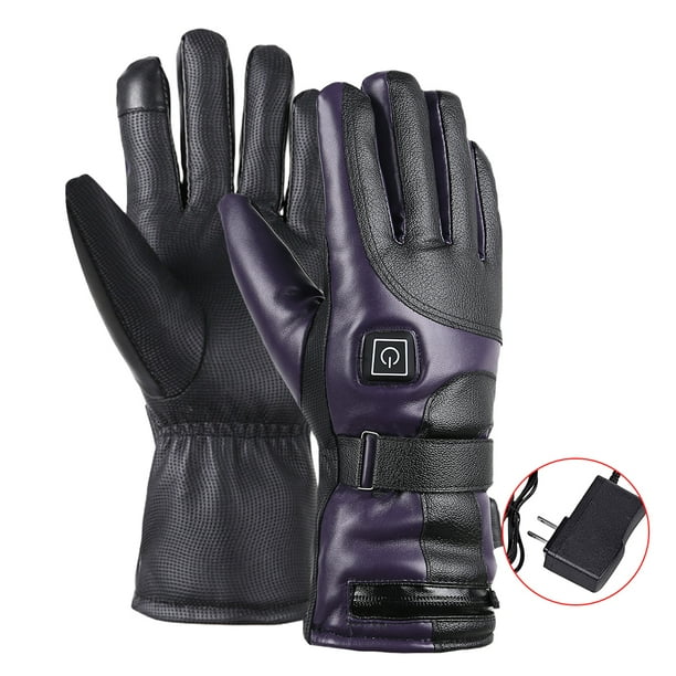 Guantes térmicos calefactores 4000mAh X2 Muffs cálidos engrosados Cuero de PU (EE. UU.)