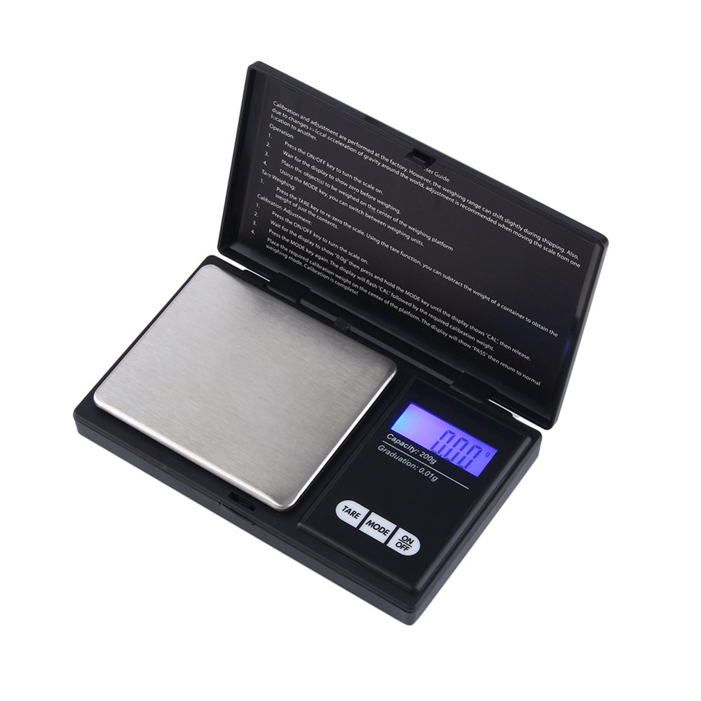 Elite Digital Pocket Scale 200 x 0.01g with Backlit LCD Display Mini