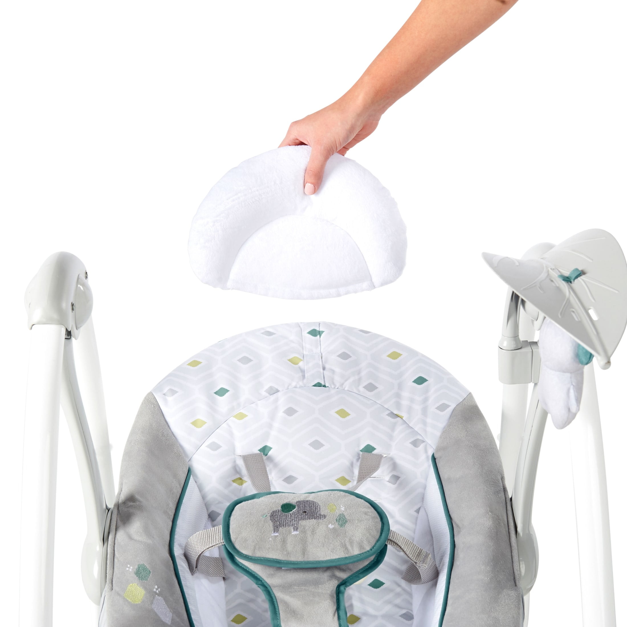 Ingenuity Convert Me 2-in-1 Portable Vibrating Baby Swing Nash, Infant, Gray