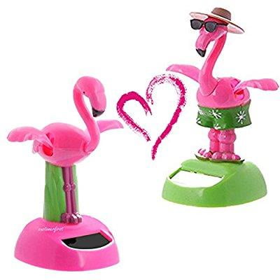 Urtop 2pcs Desk Dancing Solar Toy Flipping Wings Flamingo Animal