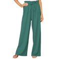 thumbnail image 3 of Sunloudy Pantalones casuales de pierna ancha para mujer, pantalones sueltos de longitud completa de cintura media atados de color sólido para damas, S / M / L / XL / XXL Sunloudy  S M L XL XXL, 3 of 7