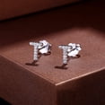 thumbnail image 2 of Turandoss 14K White Gold Plated Initial Cz Stud Earrings for Teens Little Girls Hypoallergenic Daughter Kids Jewelry Birthday Gifts for Women Toddler Her, 2 of 8
