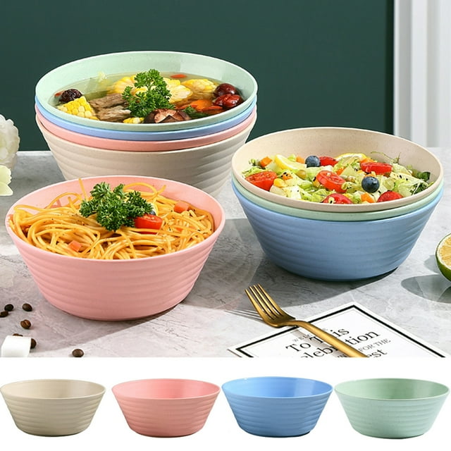 Instant Noodle Bowls Microwave Dishwasher Bowls Reusable Stackable Unbreakable Cereal Soup Bowls