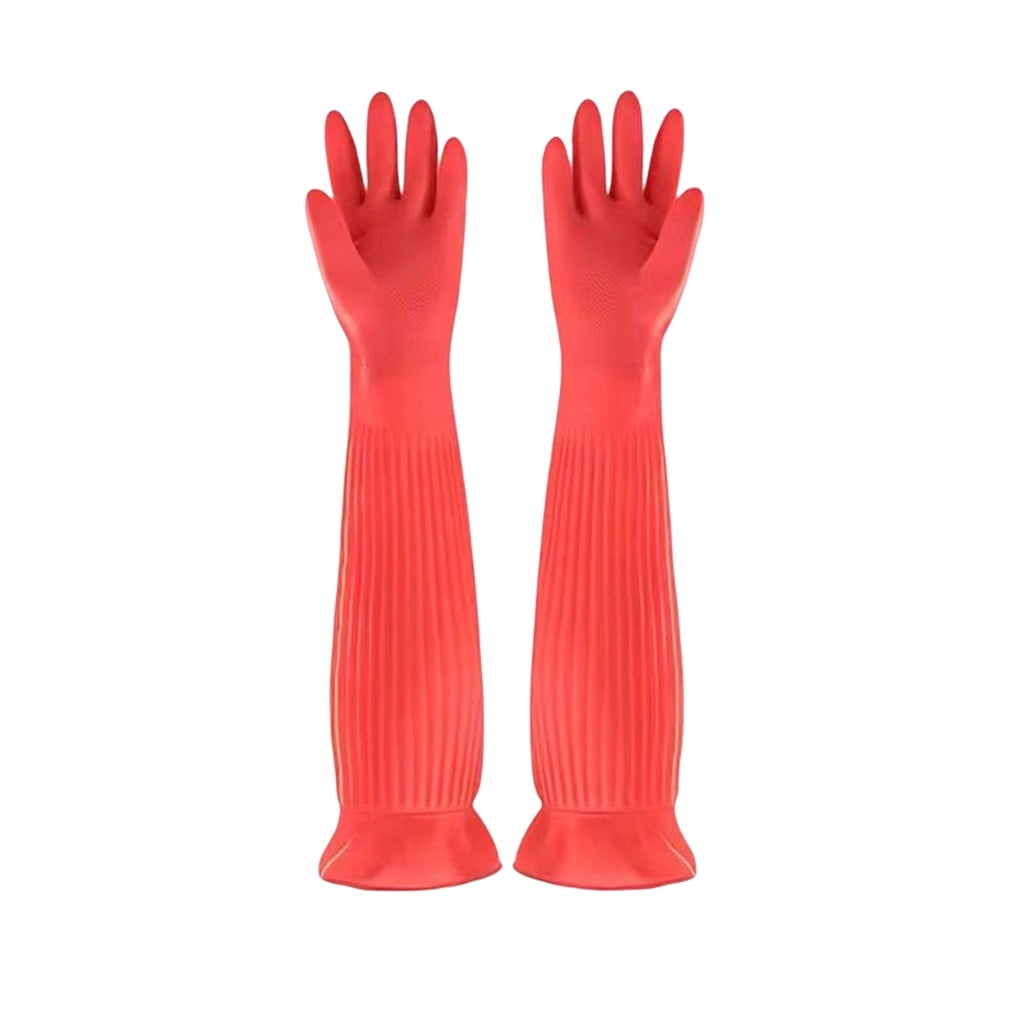 ABIDE 1 Pair Household Long Rubber Gloves Waterproof Gardening Washable