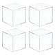 thumbnail image 1 of Uxcell 4Pcs Caja de Almacenamiento de Plástico Acrílico Transparente Cuadrada con Tapa para Artículos Pequeños 3.19x3.19x3.19, 1 of 5