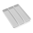 thumbnail image 4 of madesmart Large Utensil Tray, 3-Compartment Kitchen Drawer Organizer, Soft-Grip Lining, Non-Slip Feet, BPA-Free, White, 4 of 5