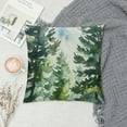 thumbnail image 2 of Creowell Watercolor Dark Green Tree Pillow Covers  Rustic Nature Forest Throw Pillow Cover Winter Christmas Decorative Pillow Cases Farmhouse Square Pillowcase for Outdoor Couch Patio, 2 of 5