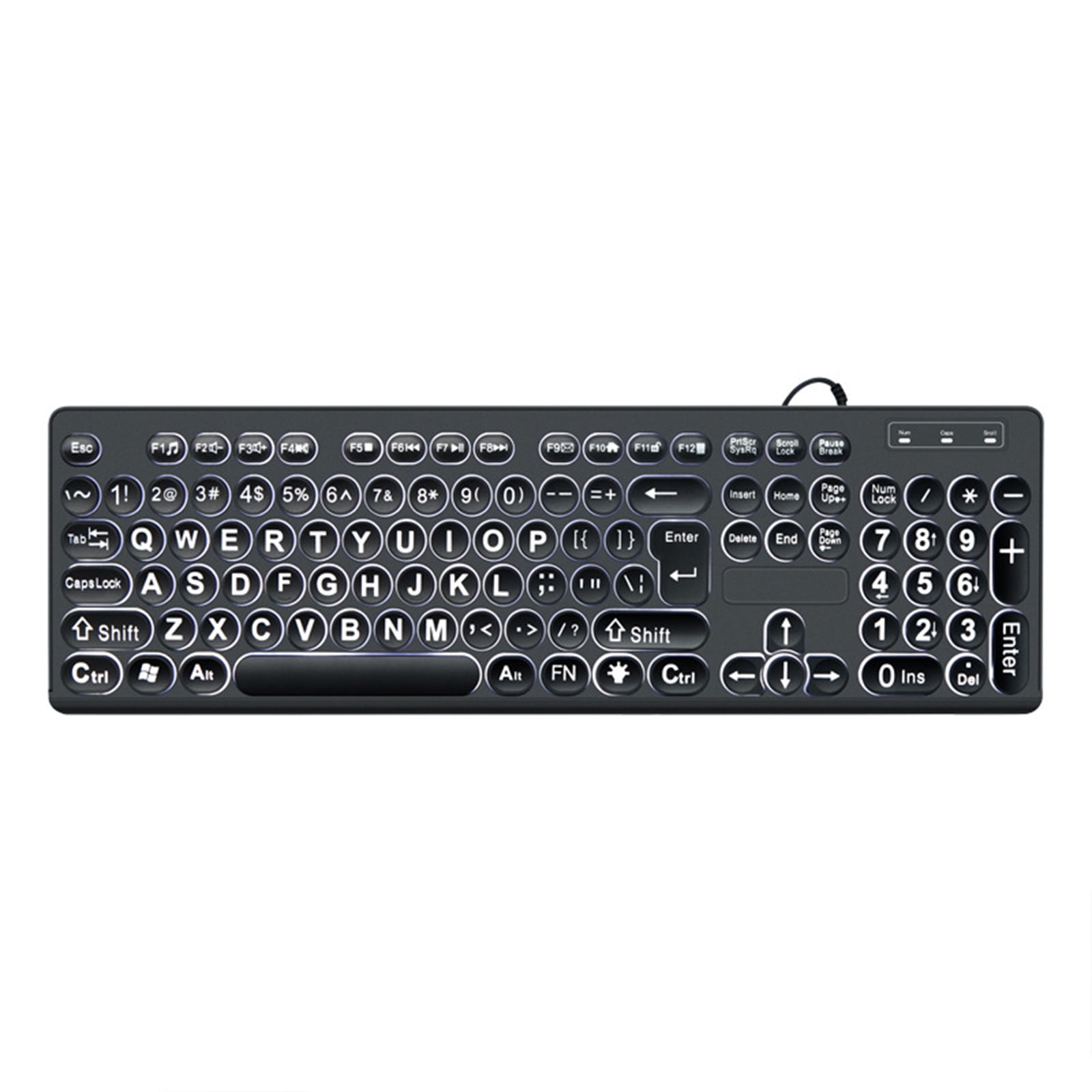 Large Font Print USB LED Backlit Keyboards 104Keys Full Size Computer Keyboards for Senior and Low for Individual