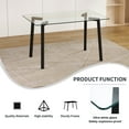 thumbnail image 3 of 51" Glass Dining Table for 4, Sudica Clear Tempered Glass Modern Rectangular Kitchen Table with Metal Legs, 3 of 6