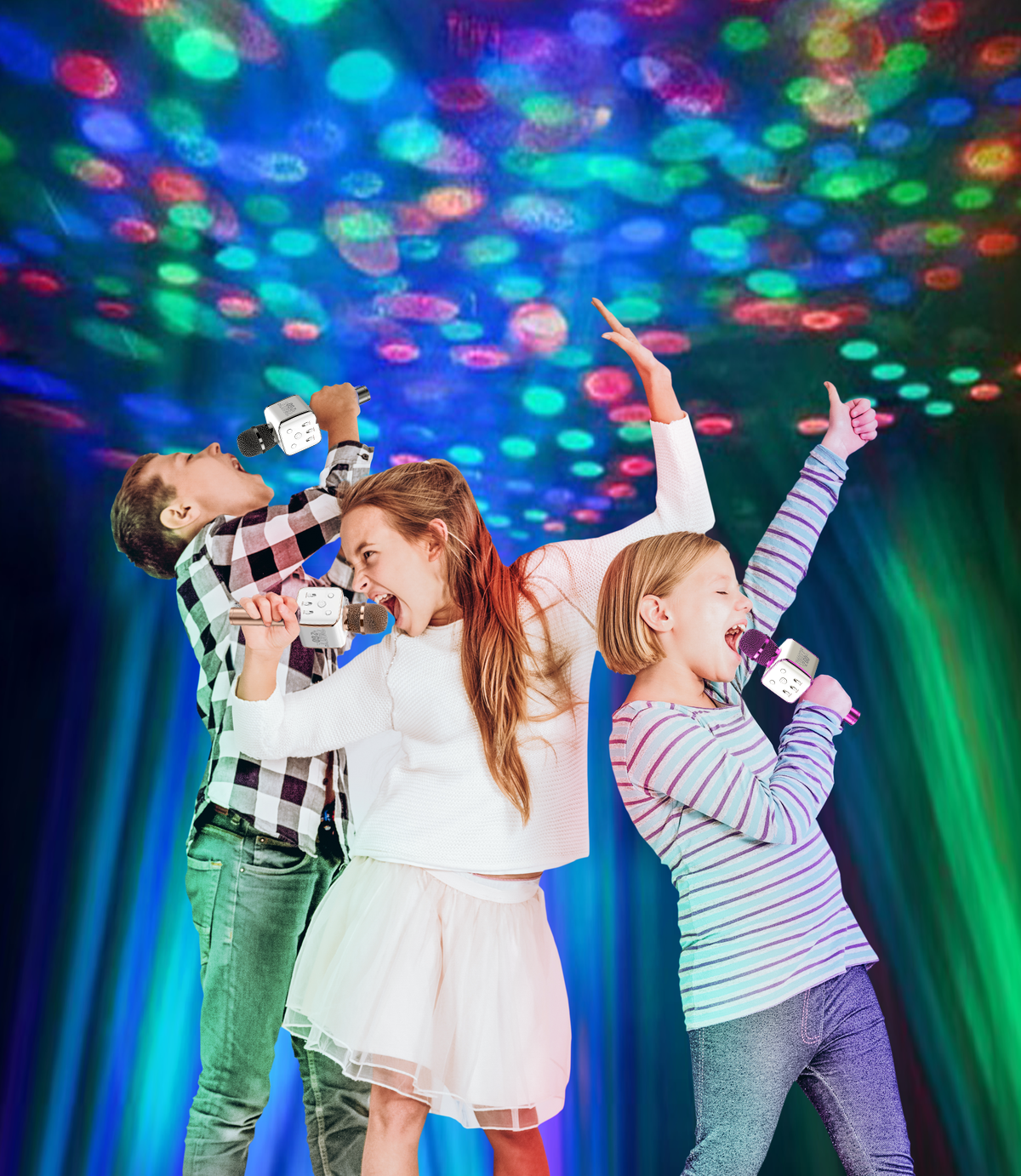 Pink Party2Go Bluetooth Karaoke Microphone and Disco Ball Set (WE-P2G-Pink)