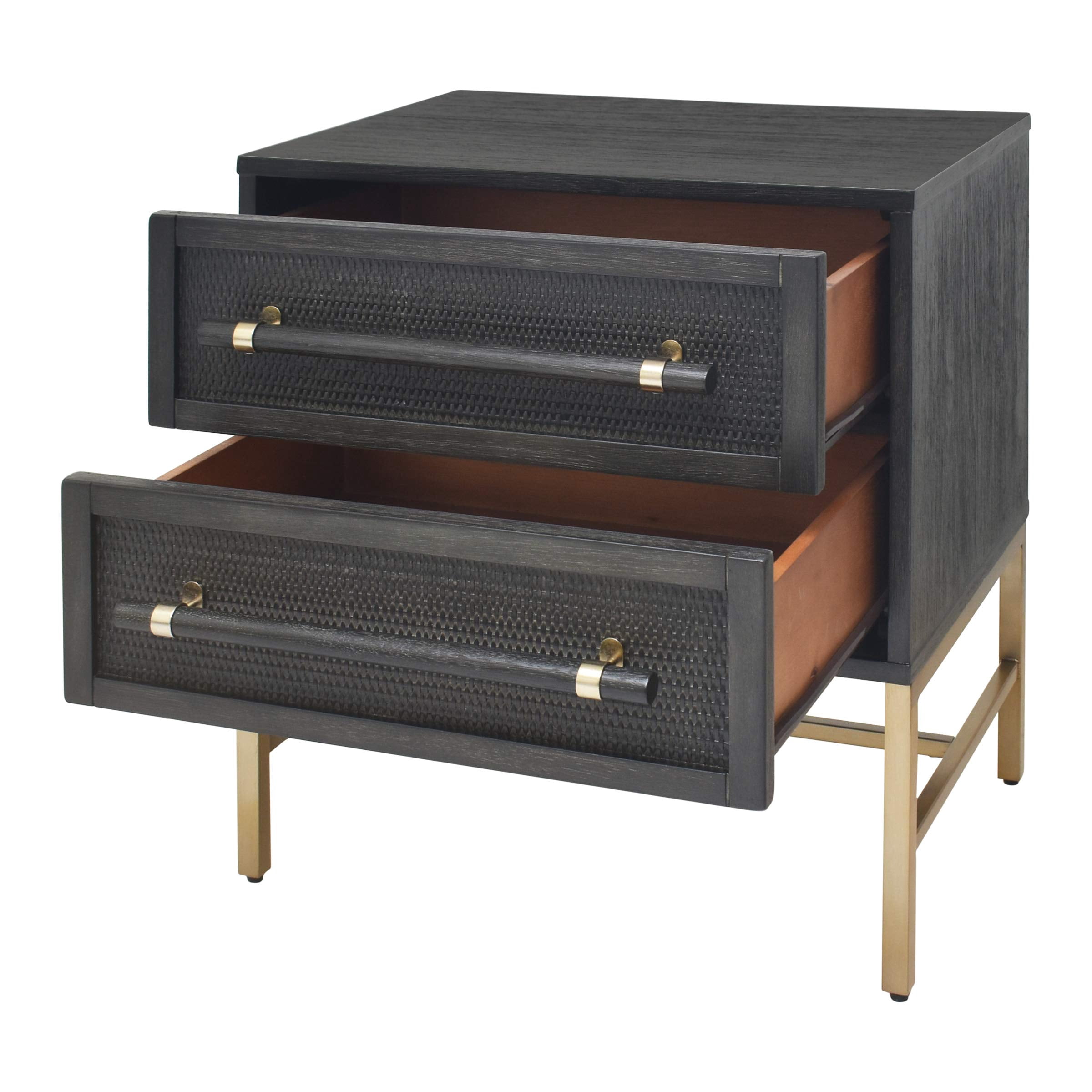 Hopper Studio Sophia Antique Black 2-Drawer Nightstand - Stylish Storage