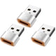 thumbnail image 1 of 6A Tipo-C a USB3.0 Adaptador Convertidor OTG para Samsung Xiaomi PC (3 piezas de plata) Tmvgtek Para estrenar, 1 of 5
