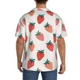 thumbnail image 5 of Vsdgher Hand Drawn Strawberry Print Men's Wrinkle Free Untucked Cuban Shirt Business Casual Button Down Shirts Short Sleeve Shirt, 5 of 7