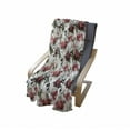 thumbnail image 4 of Shabby Flora Soft Flannel Fleece Throw Blanket, Country Style Floral Flower Roses Watercolor Image Art, Cozy Plush for Indoor and Outdoor Use, 50" x 60", Dark Coral Maroon, by Ambesonne, 4 of 6