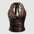 thumbnail image 2 of XIYON Tank Top For Women Vintage Leopard Print Strapless V Neck Sleeveless Crop Top For Women Trendy Going Out Tops, 2 of 3