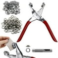 thumbnail image 1 of Kit de Herramientas para Ojales de 1/2 Pulgada, Kit para Ojales, Alicates para Perforar con 200 Ojales de Metal Plateado para , Cinturones, Zapatos, Tela, 1 of 5