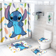 thumbnail image 3 of Disney-cortina de ducha de Stitch para baño, juego de cortinas impermeables de Anime con gancho, alfombra de baño suave, cubierta de inodoro, regalo de decoración, 4 piezas, 3 of 5