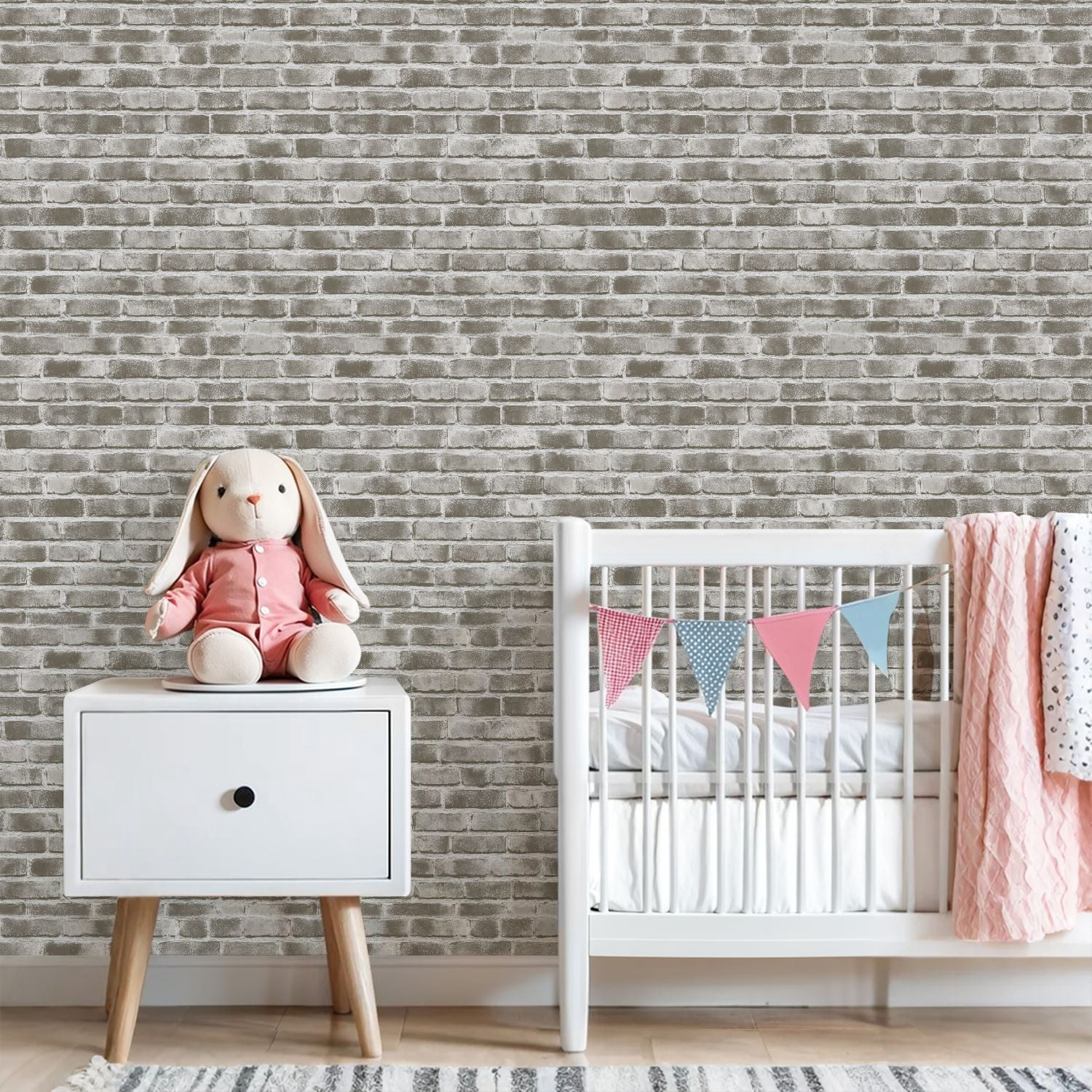 Peel and Stick Wallpaper Textured Gray Brick Wall Subtle Weathering Effect Wall Mural 23.6in x 9.8ft Self Adhesive Removable Wall Paper Renter Friendly Wallpaper for Nursery Bedroom Cabinets
