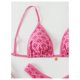thumbnail image 4 of Conjunto de bikini BEAUDRM Y2K con estampado floral triangular con lazo en la espalda rosa XS para mujer, 4 of 6