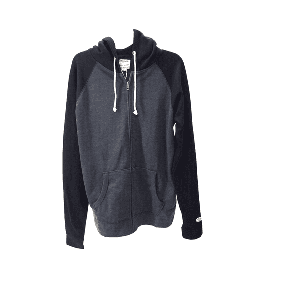 Champion Men's Color Block Full Zip Hoodie,Charcoal Heather/Black, Size M