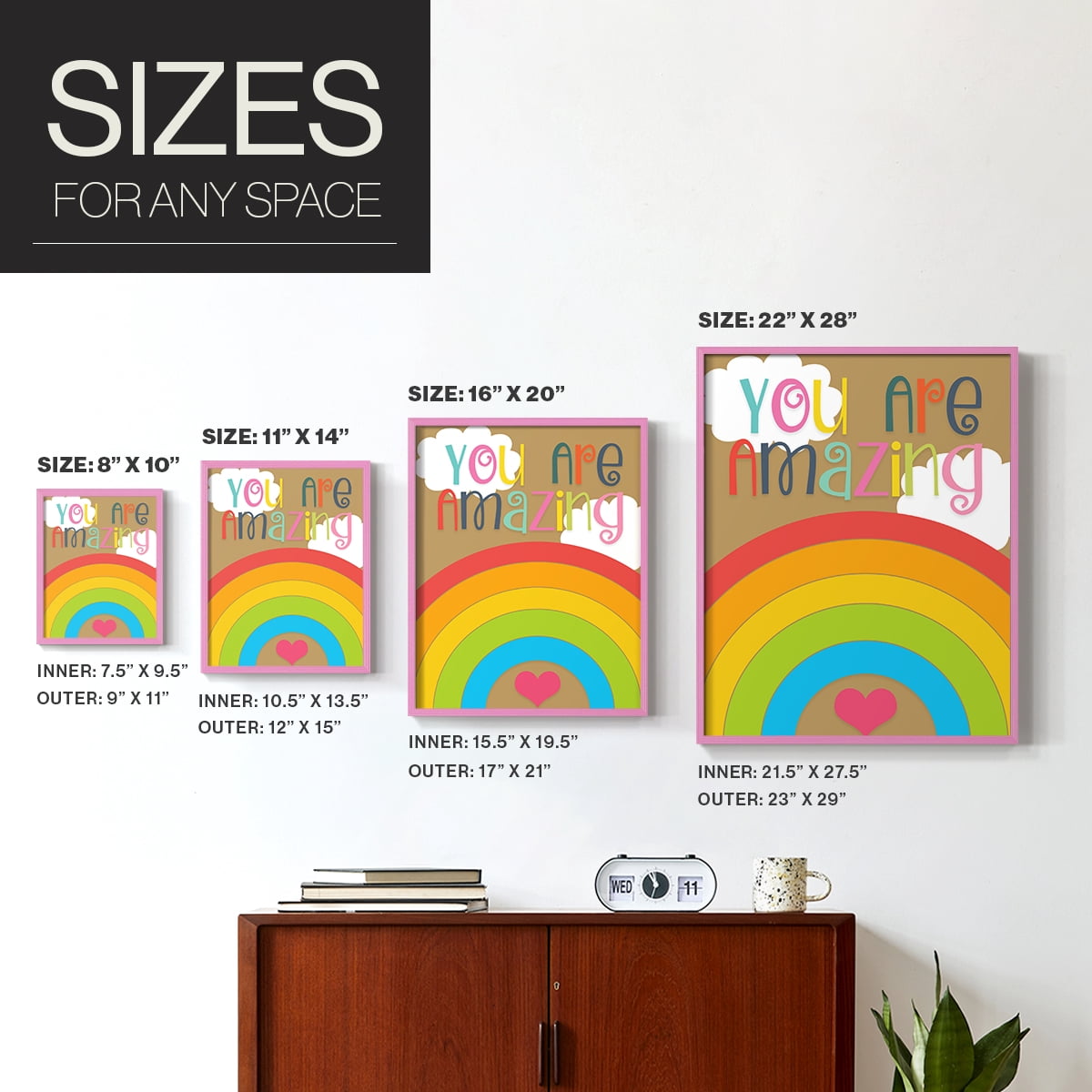 You Are Amazing Framed Print - Solid Wood in Single Picture Frame Solid Wood 2 Framed Print