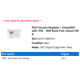 thumbnail image 2 of Fuel Pressure Regulator - Compatible with 1998 - 2000 Buick Park Avenue VIN K 1999, 2 of 2