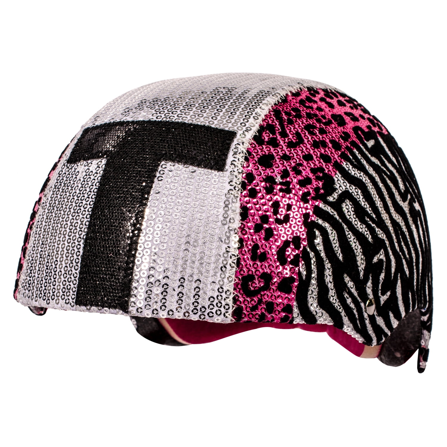Raskullz Glam Gear Kids Bike Helmet Sequins Zebra Pink Leopard Print One Size 